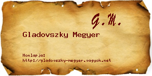Gladovszky Megyer névjegykártya